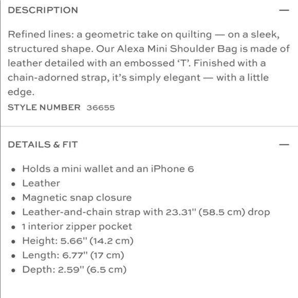 Tory Burch Alexa Vachetta Mini Shoulder Bag ✨NWOT✨ - Picture 13 of 13